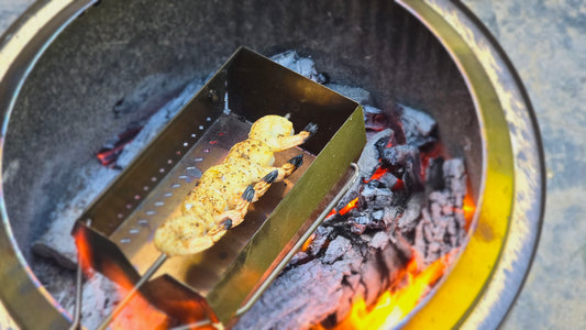 Lemon Pepper Shrimp Cooked Over a Campfire